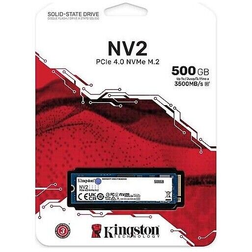 Disco Interno SSD KINGSTON NV2 500GB M.2 NVMe PCIe 4.0 3500MB/s